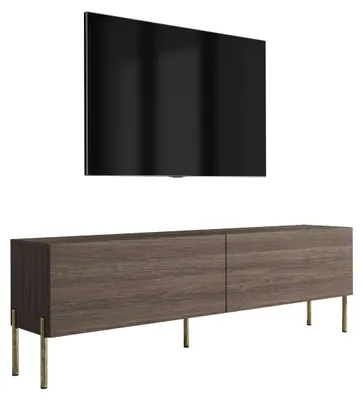 Immagine prodotto di Mobile TV con gambe dorate, in legno di quercia, dimensioni 170 x 32 x 52 cm