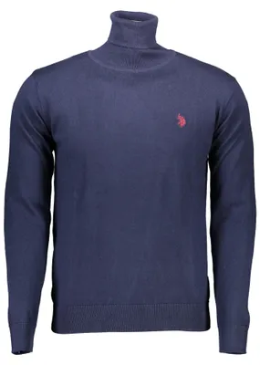 Produktbild von Eleganter Herren Rollkragenpullover Blau - edle Details & Stickerei