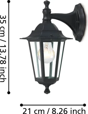 Produktbild von EGLO Außenwandleuchte Laterna 4 Bis 60 W Schwarz 22467