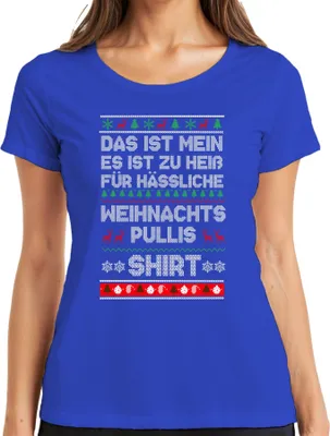 Produktbild von Ugly Christmas Sweater Weihnachtsoutfit - Weihnachten Xmas Christmas Damen T-Shirt, Blau, L