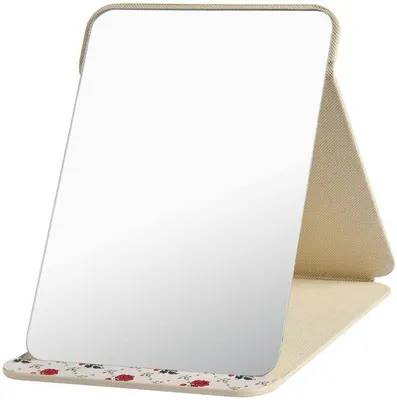 Immagine prodotto di Specchio da trucco da viaggio pieghevole, grande (20,5 x 15 cm), da appoggio o da tenere in mano
