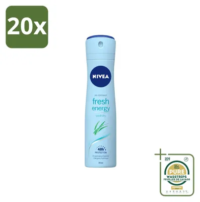 Immagine prodotto di 20 deodoranti spray Nivea Fresh Energy - 150 ml - Confezione da 20 pezzi