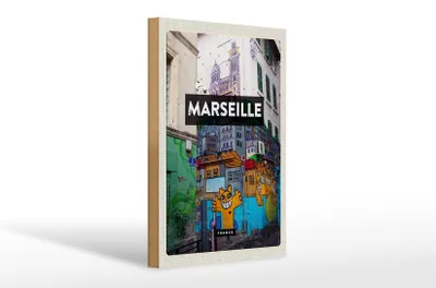 Produktbild von Holzschild Reise 20x30cm Marseille France Reiseziel