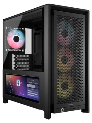 Produktbild von Corsair FRAME 4000D LCD RS ARGB, Midi Tower, PC, Schwarz, ATX, EATX, micro ATX, Mini-ITX, Kunststoff, Stahl, Gehärtetes Glas, Gaming