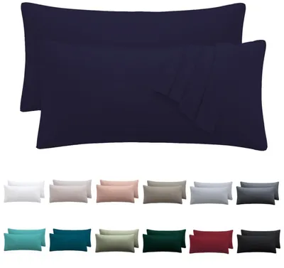 Productafbeelding van Kussensloop, 40x70 cm, set van 2, donkerblauw, 100% microvezel