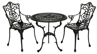 Produktbild von Bistroset 3-teilig Aluguss Grau-Antik