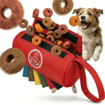 Produktbild von HUND IST KÖNIG Futterbeutel Hund - Futterdummy Hunde - Apportierbeutel für Hunde mit Handschlaufe, perfekt für Dummy Hundetraining