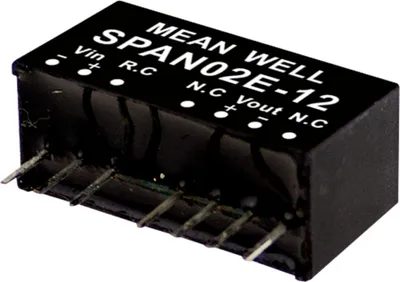 Produktbild von MEANWELL SPAN02A-05, DC DC-Wandler, 9-18V:+5V 400mA 2W