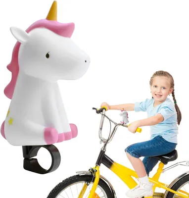Obrázok produktu pre Zvonček na bicykel pre deti, dizajn jednorožca, odolný silikón, ľahký, cyklistické príslušenstvo pre chlapcov
