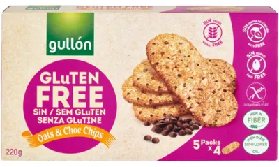 Obrázok produktu pre Gullón Bezlepkové ovsené sušienky s čokoládovými kúskami (220g), 58142