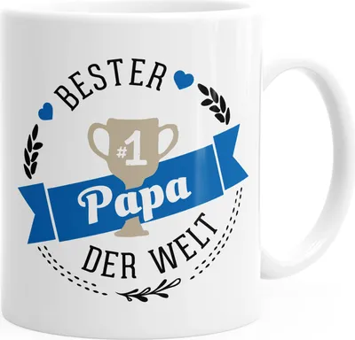 Produktbild von Kaffee-Tasse bester Papa der Welt Geschenk für Papa MoonWorks® weiß unisize