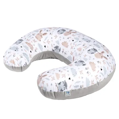 Produktbild von Pepi Stillkissen mit Velvet - Stillhorn Stillhörnchen kleines Baby Still Kissen für Füttern von Babys Neugeborene Breastfeeding - Forest Friends
