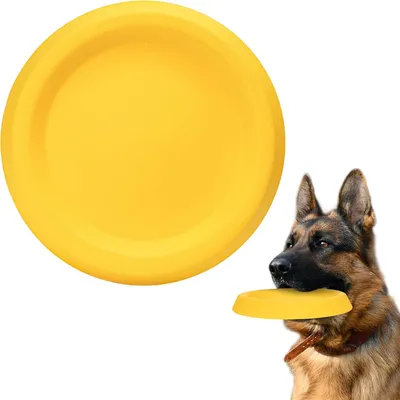Obrázok produktu pre Hračky pre psov Frisbee, robustný hádzací tanier, plávajúci, pre stredných a veľkých psov, žltý