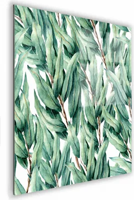 Zdjęcie produktu dla OBRAZ NA SZKLE KWADRATOWY 70x70cm 003 Akwarelowe liście