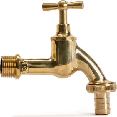 Immagine prodotto di Rubinetto da esterno con attacco a vite per tubo da 1/2 pollice, oro, rubinetto da giardino in ottone, rubinetto per acqua fredda con attacco a parete da 1/2 pollice