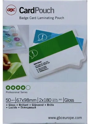 Zdjęcie produktu dla GBC 41611E, Przezroczysty, 67 mm, 0,36 mm, 99 mm, 50 szt.