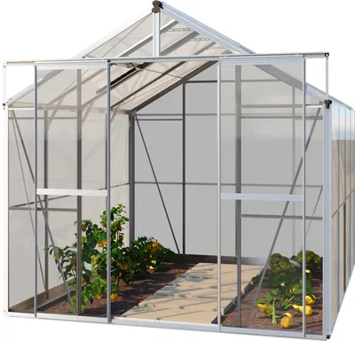 Produktbild von GFP Gewächshaus Jade 4 - Aluminium-Rahmen - 222x259 cm - Glasgewächshaus mit Sicherheitsglas