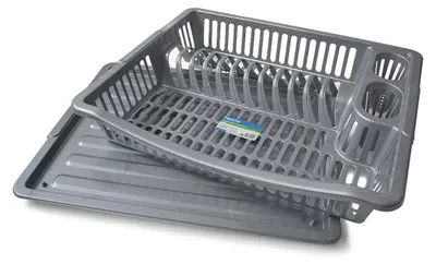 Produktbild von Bahama Geschirr Abtropfgestell mit Unterlage 2 tlg. - silber (04 1095)