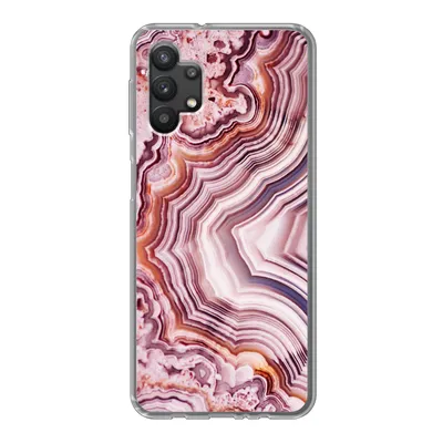 Produktbild von MuchoWow® Handyhülle Schutzhülle Hülle für Samsung Galaxy A32 5G Naturstein - Rosa - Luxus Silikon Softcase Handy Hülle - Softcase
