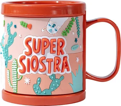 Immagine prodotto di Tazza per bambini con iscrizione SUPER SIOSTRA come regalo per una ragazza