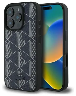 Obrázek produktu pro Pouzdro Lacoste Blend Monogram MagSafe pro iPhone 16 Pro v tmavě modré barvě