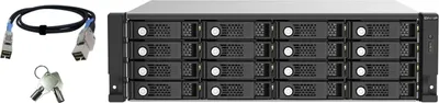 Produktbild von QNAP TL-R1620Sep-RP, HDD-Gehäuse, 2.5/3.5", SAS-3, Serial ATA III, 12 Gbit/s, Hot-Swap, Schwarz, Grau
