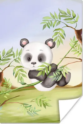 Produktbild von MuchoWow® Poster Dschungel - Panda - Tiere 40x60 cm - Plakate für die Wand - Poster Babyzimmer
