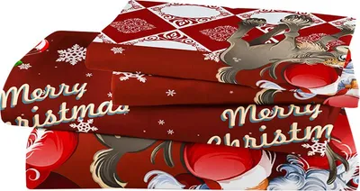 Produktbild von Weihnachts-Bettwäsche-Set aus Polyester mit 3D-Druck Bettbezug + 2 Stück Kissenbezüge + Bettlaken-Set Weihnachtsdekoration für das Schlafzimmer – Größe Twin