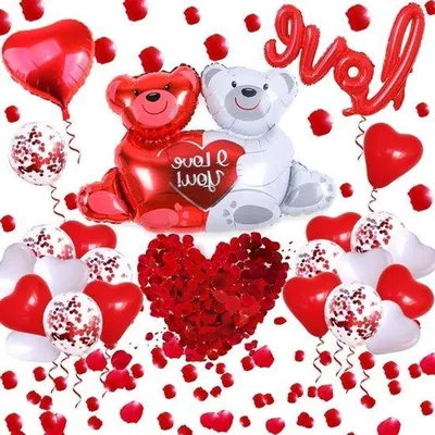 Produktbild von Röntgenballon mit Rosenblatt - runde Folieballon - Hochzeitsdekoration - Geschenk für Verlobung - Geburtstag - Valentinstag.