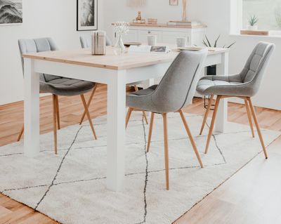 finori Auszugstisch Bergen 60 - 215 cm weiß Nachbildung Artisan Oak Esstisch