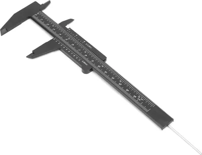 Obrázek produktu pro 150mm vysoce přesné plastové dvojité pravidlo stupnice Vernier kaliper měřicí nástroj 0,5 mm (černá)