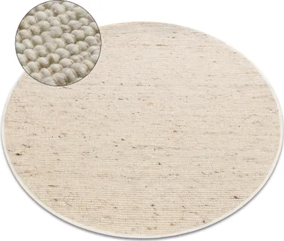 Produktbild von NEPAL Kreis 2100 beige Teppich – Wolle, doppelseitig, natur beige rund 100 cm