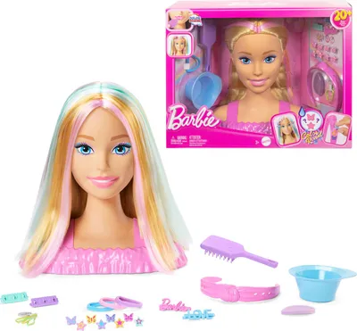 Image de Barbie . Tête de coiffure aux cheveux blonds JFG81