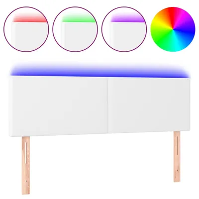 Immagine prodotto di vidaXL Testiera LED bianca 144x5x78/88 cm in ecopelle