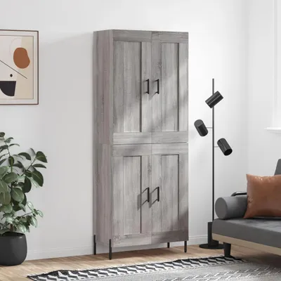 Productafbeelding van vidaXL Hoge kast, grijs Sonoma, 69,5 x 34 x 180 cm, houtvezel