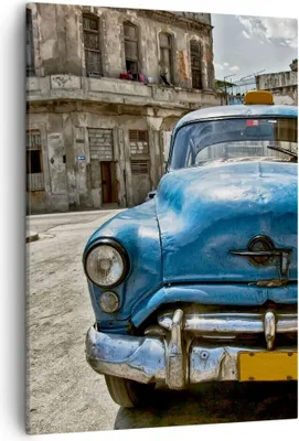 Produktbild von Bild auf Leinwand - Leinwandbild - Einteilig - Auto Retro Kuba Havanna - 50x70cm - Wand Bild - Wanddeko - Wandbilder - Leinwanddruck - Wanddekoration - Leinwand bilder - Wandbild - PA50x70-2461