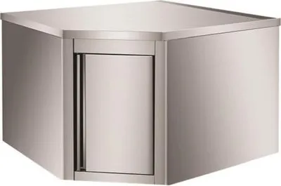 Produktbild von Wandhängeschrank aus Edelstahl, Eckmodul, für Schränke Bautiefe 400, 700 x 700