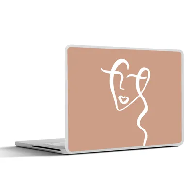 Produktbild von MuchoWow® Laptop Aufkleber Sticker Cover Frau - Gesicht - Abstrakt 31x22.5 cm - Laptop-Deko