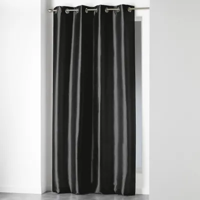 Vorhänge mit Ösen, 140 x 240 cm, Schwarz, Paisley