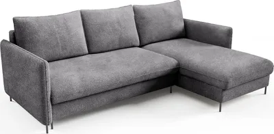 Produktbild von BETTSO Grau Schlafecksofa Bequemes Ecksofa BELIS BOUCLE gepolstert mit weichem Stoff