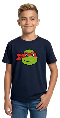 Produktbild von Spreadshirt Teenage Mutant Ninja Turtles Raphael Kostüm Karneval Teenager T-Shirt, 152/164 (12-14 Jahre), Navy