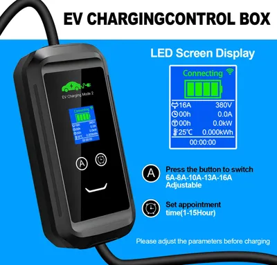 Imagen del producto de Cable de carga para automóvil, 11 kW, conector Tipo 2 - Potencia: 11 kW - Longitud: 5 metros - Para vehículos eléctricos