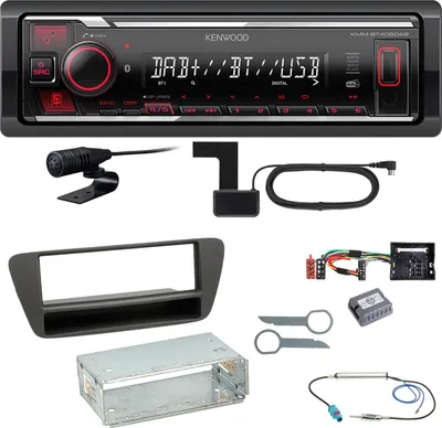 Produktbild von Kenwood KMM-BT408DAB Bluetooth Digitalradio DAB+ Einbauset für Audi Q3 8U