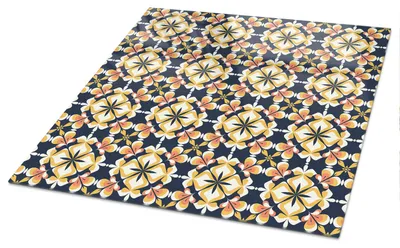 Produktbild von Bedruckte Glas Tischplatte 120x80 cm – Glas Tischplatte Küche – Tischplatte aus Sicherheitsglas – Glasplatte für Küchentisch – Moderne Tischplatte Glas – Dekorative Glastischplatte – Pflegeleichte Tischplatte Küche – Blumensymmetrie, KI-generiertes Bild