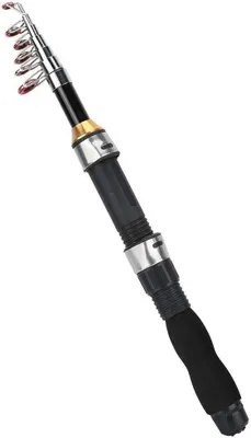 Immagine prodotto di Canna da pesca telescopica da 1,5 metri - Canna portatile - Adatta per la pesca in acqua dolce - Manico antiscivolo - Resistente - Fibra di carbonio - Canne da pesca