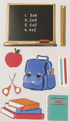 Produktbild von Sticker-Etikett Schule 10 Stück bunt Packung mit 6 Stück