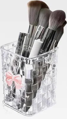 Produktbild von Desktop Organizer, Stifthalter Und Aufbewahrungsbox, Makeup Schminktisch Organizer, Pinselhalter, Zubehör Für Büro Und Schlafzimmer(Transparent), 10,5x7,5x7,5 cm