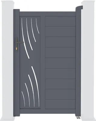 Produktbild von Gartentür aus aluminium 1m VELETA H.160cm grau