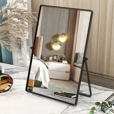 Produktbild von Tischspiegel 30 x 22 cm, Metallrahmen, rechteckig, für Schlafzimmer