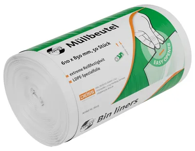 Productafbeelding van DEISS FIRST Vuilniszakken DEISS FIRST PLUS, wit, 80 liter, 50 stuks